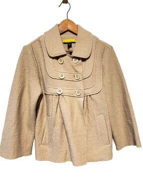ASHLEY B BERNARDO Wool Babydoll Swing Coat Cottagecore Coquette Mod